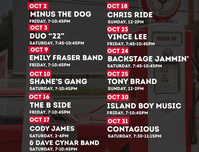 October Live Music Schedule