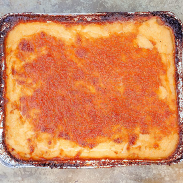 Pan of Mac & Cheese.